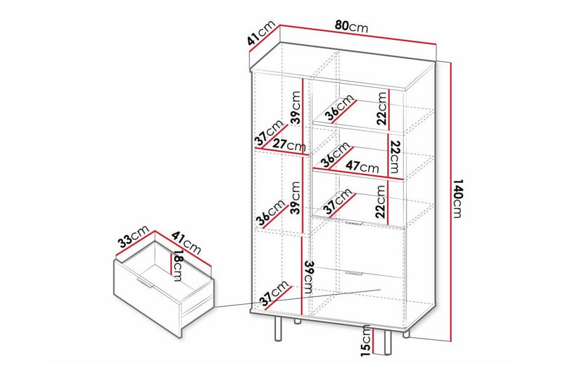 Staffin Highboard - Cashmere - Oppbevaring - Skap - Oppbevaringsskap