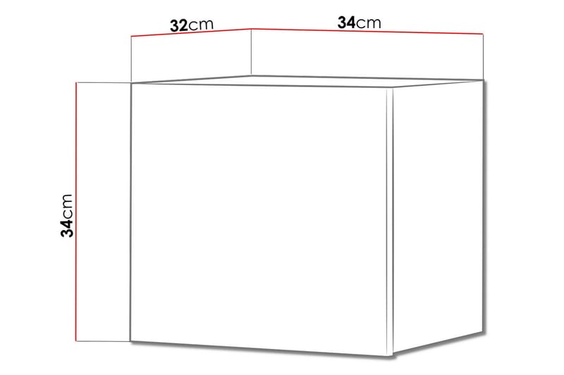 Tessan Veggskap 34 cm - Hvit - Oppbevaring - Skap - Oppbevaringsskap