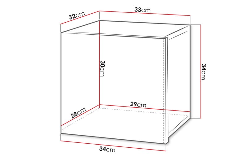 Tessan Veggskap 34 cm - Svart - Oppbevaring - Skap - Oppbevaringsskap