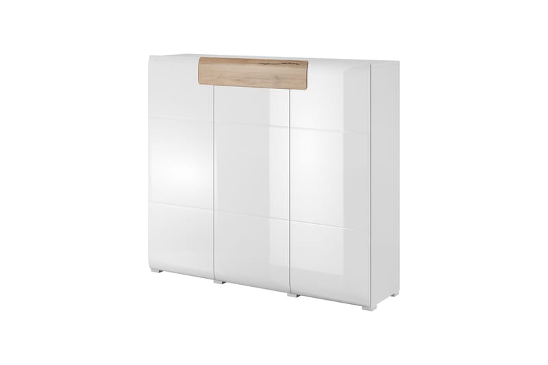 Toreno Highboard 39x147 cm - Hvit/Natur - Oppbevaringsskap