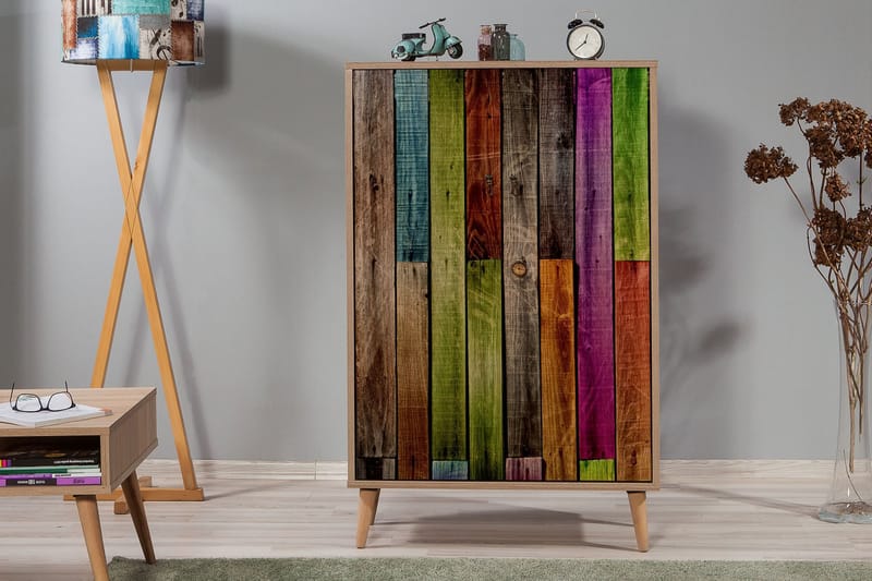 Vellavie Skap 80 cm Regnbuepanel - Flerfarget - Oppbevaring - Skap - Oppbevaringsskap