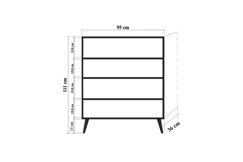 Vellavie Skap 95 cm Trepanel - Brun - Oppbevaring - Skap - Oppbevaringsskap