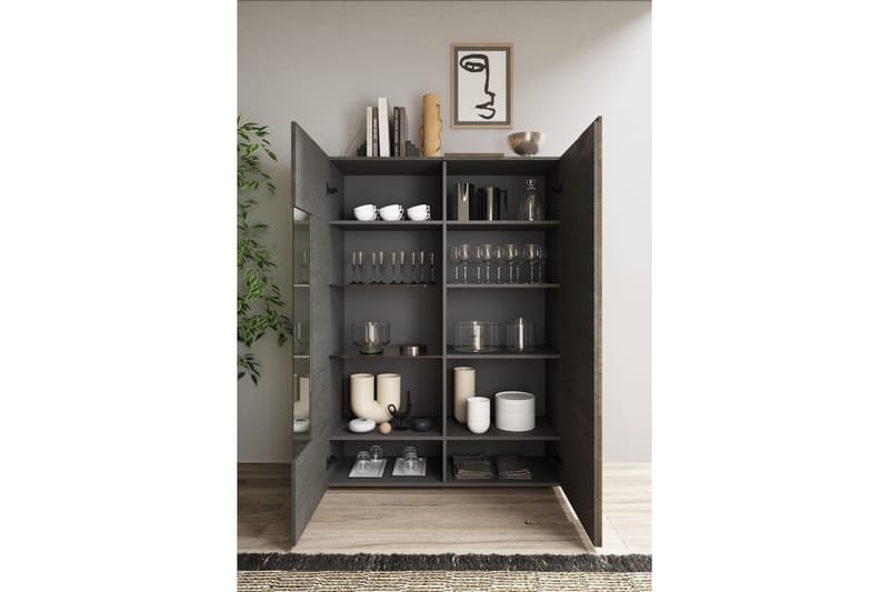 Venrivo Highboard 44x121x168 cm - Grå/Taupe - Oppbevaring - Skap - Oppbevaringsskap