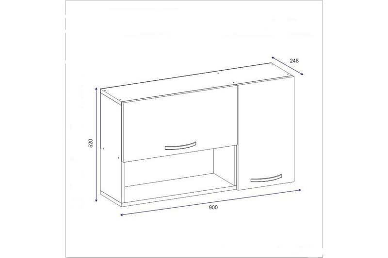 Weisenfluh Skap 90 cm - Hvit - Oppbevaringsskap