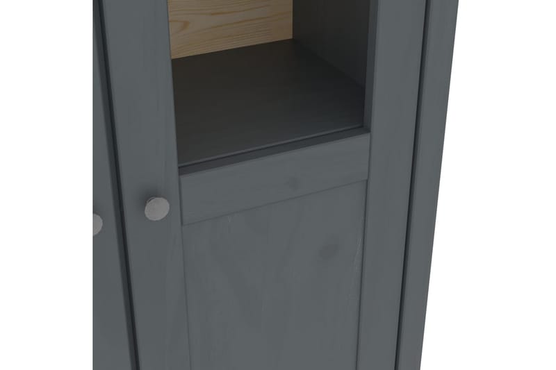 Highboard Hill Range grå 85x37x170,5 cm heltre furu - Oppbevaring - Skap - Vitrineskap