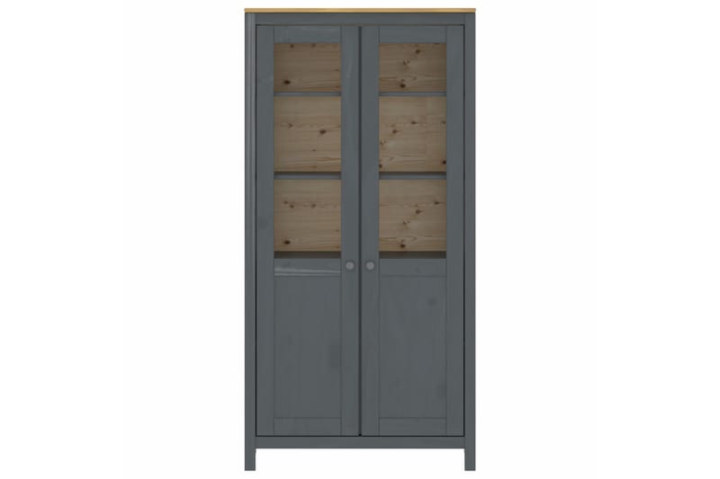 Highboard Hill Range grå 85x37x170,5 cm heltre furu - Oppbevaring - Skap - Vitrineskap