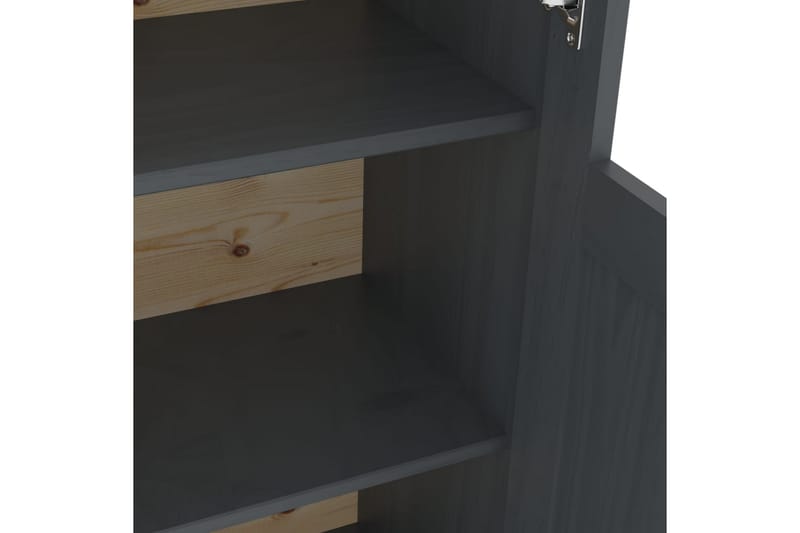 Highboard Hill Range grå 85x37x170,5 cm heltre furu - Oppbevaring - Skap - Vitrineskap