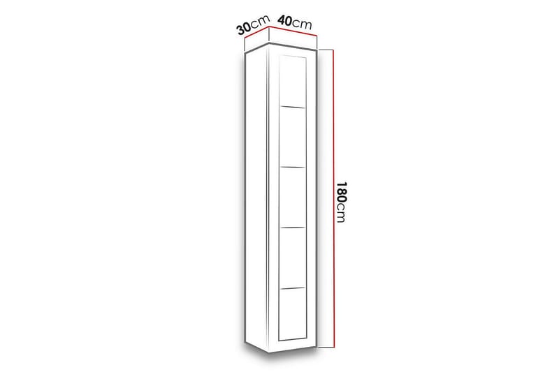 Narbonne Vitrineskap 30x40 cm - Natur/Svart - Oppbevaring - Skap - Vitrineskap