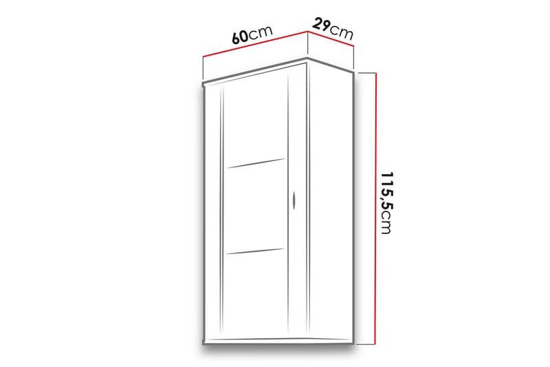 Soho Vitrineskap 60x29x115,5 cm - Hvit - Oppbevaring - Skap - Vitrineskap