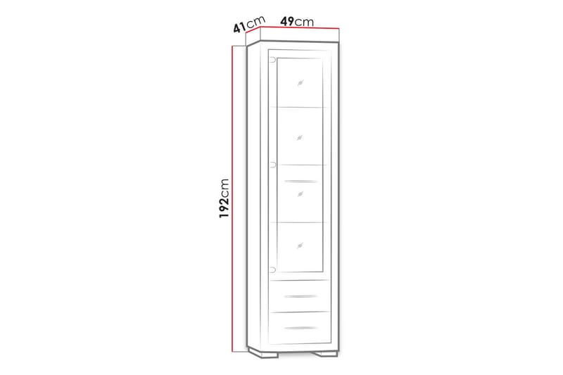 Vegas Vitrineskap 41x49 cm - Eik - Oppbevaring - Skap - Vitrineskap