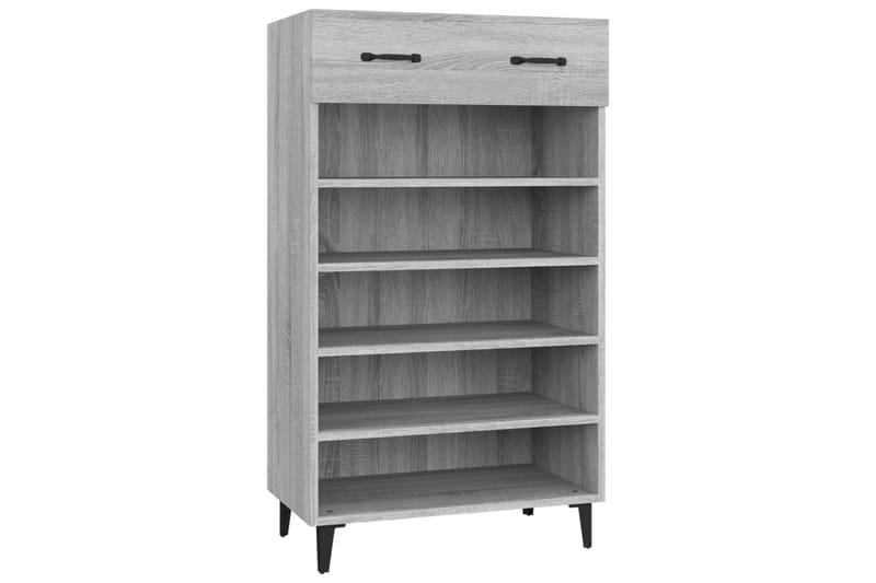 beBasic Skohylle grå sonoma 60x35x105 cm konstruert tre - GrÃ¥ - Oppbevaring - Skooppbevaring