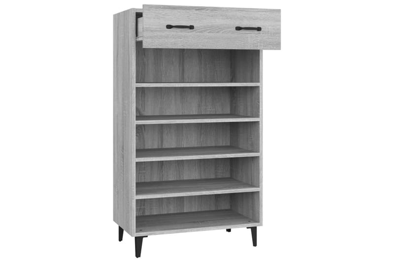 beBasic Skohylle grå sonoma 60x35x105 cm konstruert tre - GrÃ¥ - Oppbevaring - Skooppbevaring