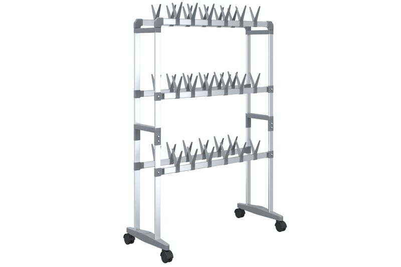 beBasic Skostativ med hjul sølv 66x27x100 cm - Silver - Oppbevaring - Skooppbevaring