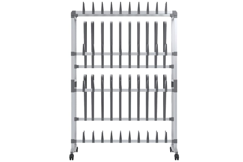 beBasic Skostativ med hjul sølv 89x27x120 cm - Silver - Oppbevaring - Skooppbevaring