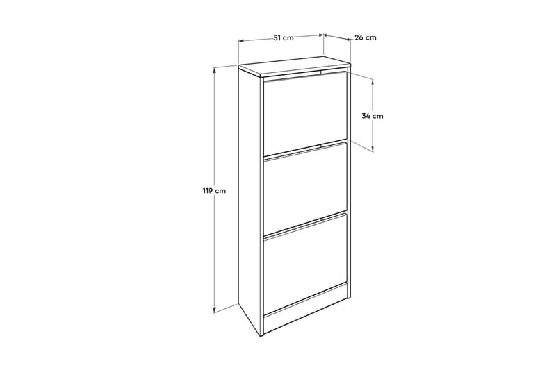 Shoe Cabinet Hvit - Oppbevaring - Skooppbevaring - Skoskap