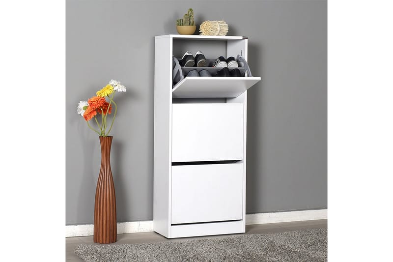 Shoe Cabinet Hvit - Oppbevaring - Skooppbevaring - Skoskap