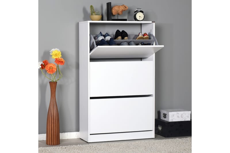 Shoe Cabinet Hvit - Oppbevaring - Skooppbevaring - Skoskap