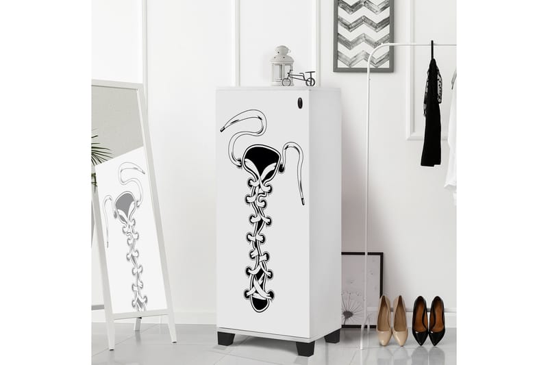 Shoe Cabinet Hvit|Svart - Oppbevaring - Skooppbevaring - Skoskap