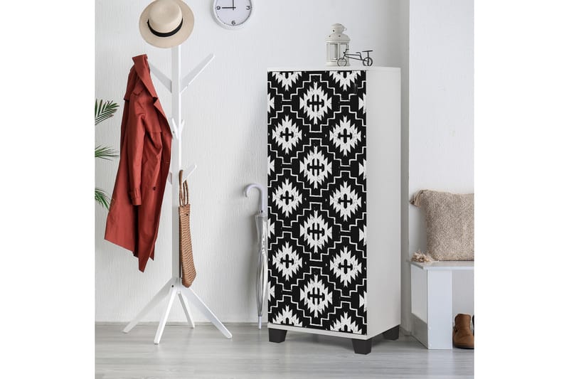 Shoe Cabinet Hvit|Svart - Oppbevaring - Skooppbevaring - Skoskap