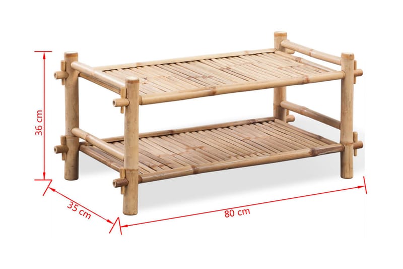 Skohylle 2 etasjer bambus - Oppbevaring - Skooppbevaring
