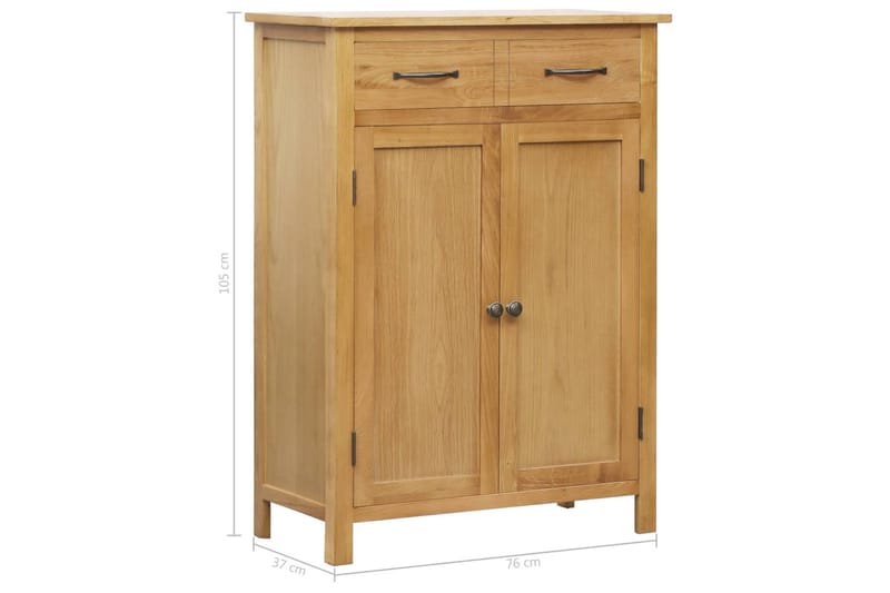 Skoskap 76x37x105 cm heltre eik - Oppbevaring - Skooppbevaring - Skoskap