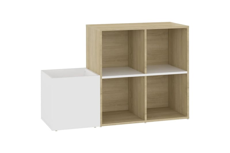 Skoskap for gang hvit og sonoma eik 105x35,5x70 cm sponplate - Beige - Oppbevaring - Skooppbevaring - Skoskap