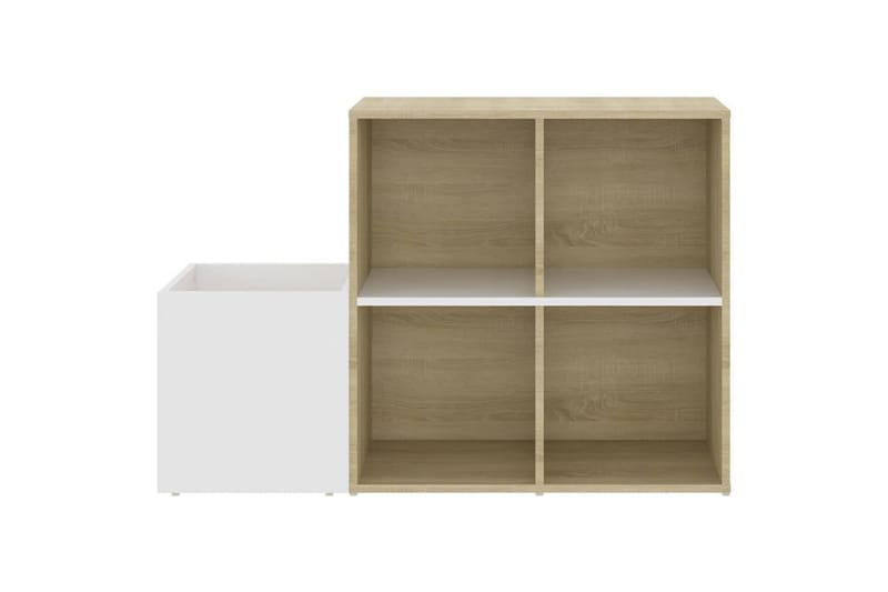 Skoskap for gang hvit og sonoma eik 105x35,5x70 cm sponplate - Beige - Oppbevaring - Skooppbevaring - Skoskap