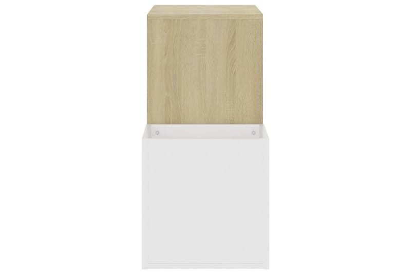 Skoskap for gang hvit og sonoma eik 105x35,5x70 cm sponplate - Beige - Oppbevaring - Skooppbevaring - Skoskap