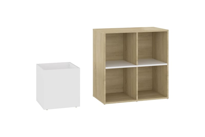 Skoskap for gang hvit og sonoma eik 105x35,5x70 cm sponplate - Beige - Oppbevaring - Skooppbevaring - Skoskap