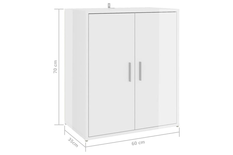 Skoskap høyglans hvit 60x35x70 cm sponplate - Hvit - Oppbevaring - Skooppbevaring - Skoskap