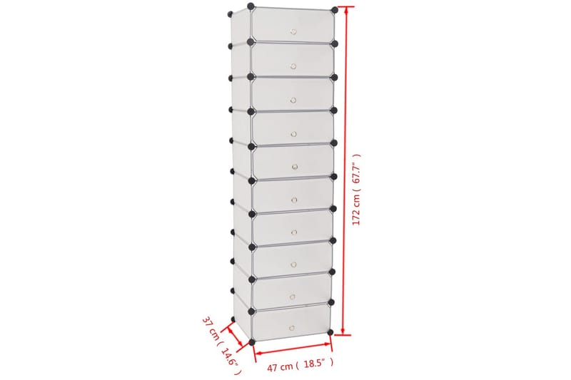 Skoskap med arrangør 10 rom hvit - Oppbevaring - Skooppbevaring