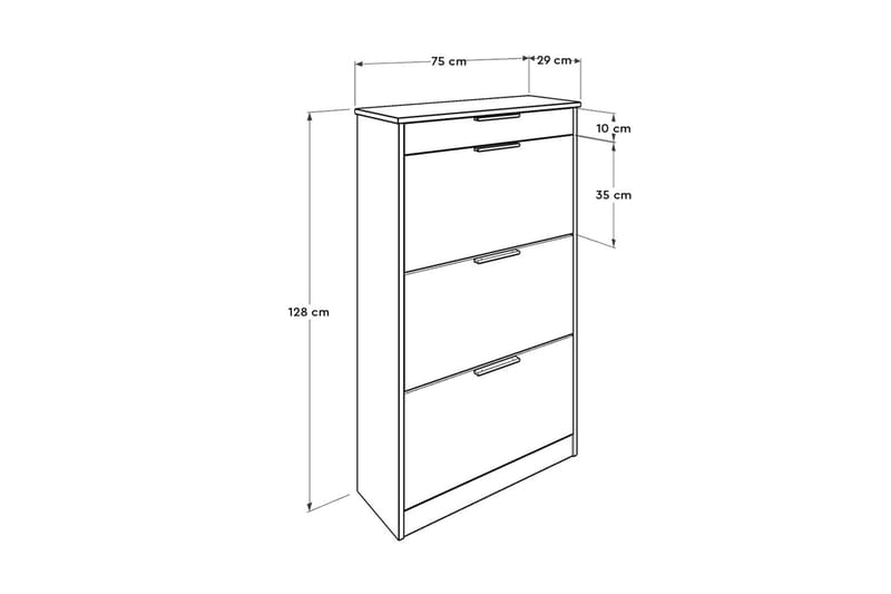 Shoe Cabinet Oslo Valnøtt| - Oppbevaring - Skooppbevaring - Skoskap