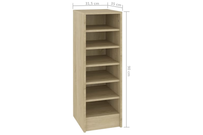 Skoskap sonoma eik 31,5x35x90 cm sponplate - Brun - Oppbevaring - Skooppbevaring - Skoskap