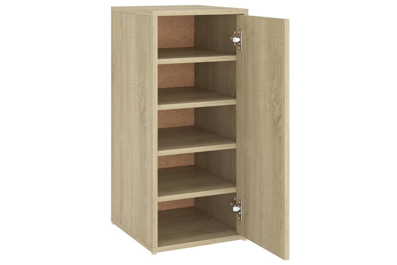 Skoskap svart 2 stk sonoma eik 32x35x70 cm sponplate - Brun - Oppbevaring - Skooppbevaring - Skoskap