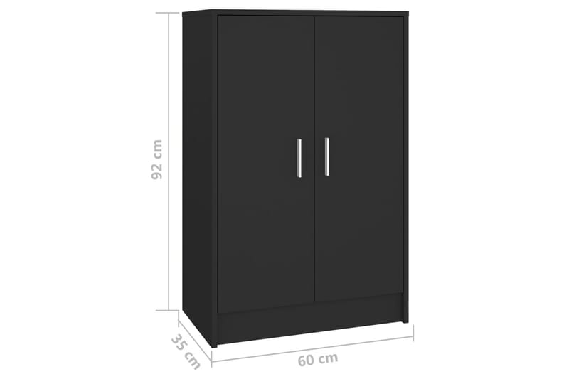 Skoskap svart 60x35x92 cm sponplate - Svart - Oppbevaring - Skooppbevaring - Skoskap