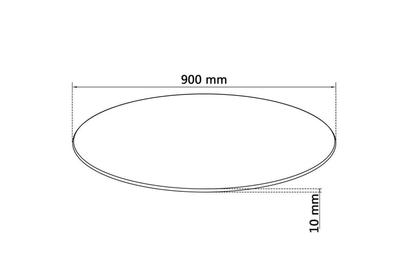 Bordplate Herdet Glass Rund 900 mm - Sport & fritid - Bil & MC - Bil & Motorsykkel tilbehør - Biltrekk & bilmatte