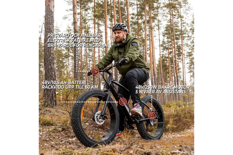 Swoop Fatbike Striker Elsykkel, 26 - Svart - Elsykkel