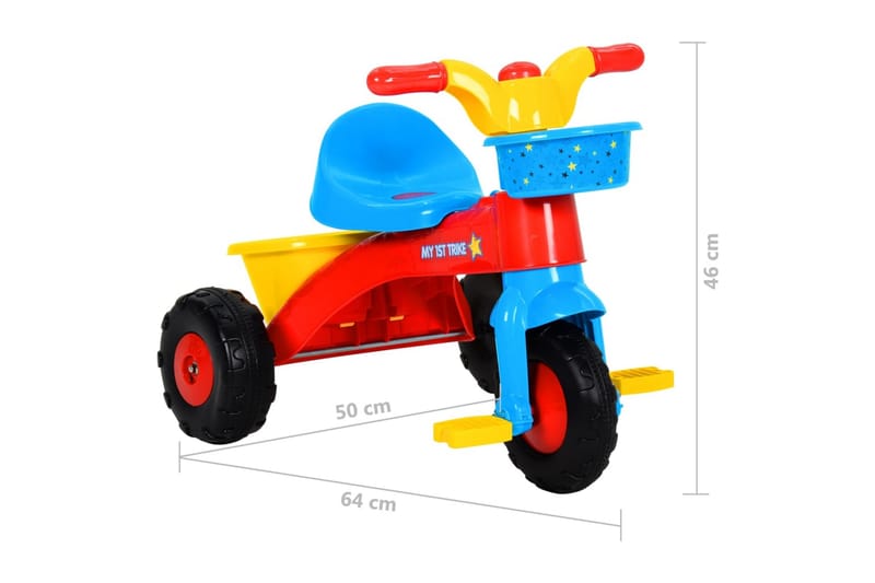 Trehjulssykkel for barn flerfarget - Flerfarget - Sport & fritid - Friluftsliv - Sykler - Trehjuling