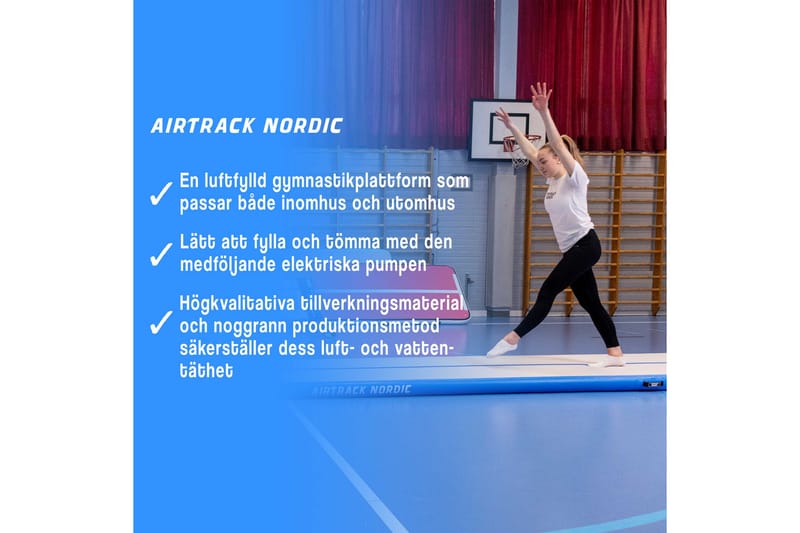 Airtrack Nordic Standard 3 m - Blå - Sport & fritid - Hjemmetrening - Treningsutstyr - Turnmatte & Airtrack