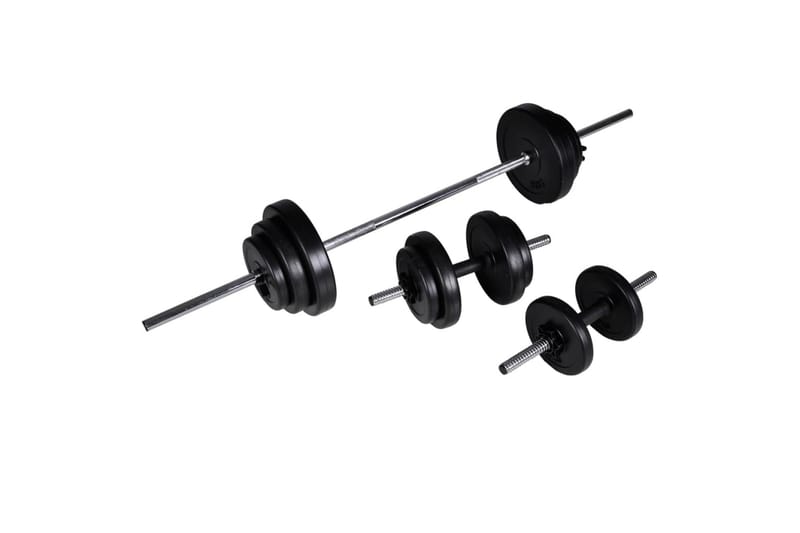 Treningsbenk med vektstang og manualsett 30,5 kg - Sport & fritid - Hjemmetrening - Treningsutstyr - Treningsbenk & benkpress benk