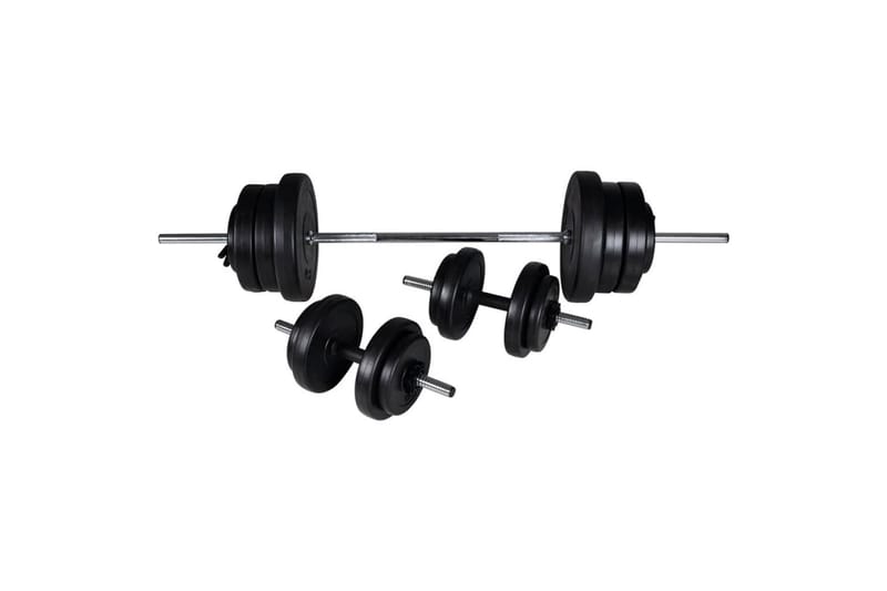 Treningsbenk med vektstativ, vektstang og manualsett 60,5 kg - Crossfit utstyr - Treningsbenk & benkpress benk