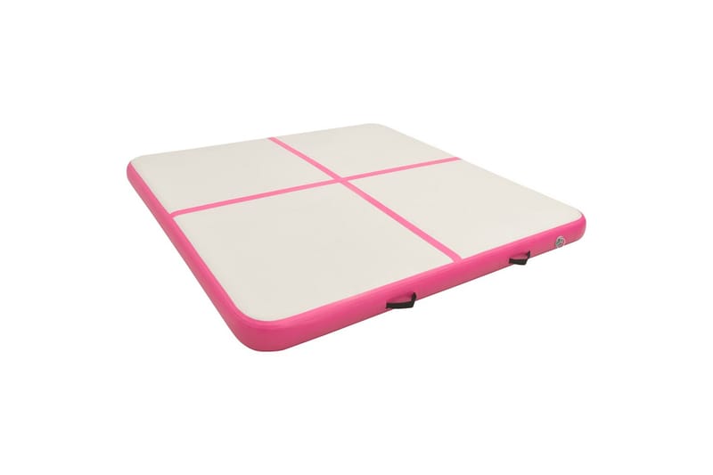 Oppblåsbar gymnastikkmatte med pumpe 200x200x20 cm PVC rosa - Sport & fritid - Hjemmetrening - Treningsutstyr - Treningsgulv & puslematte