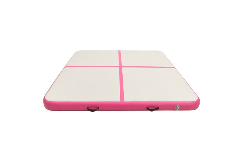 Oppblåsbar gymnastikkmatte med pumpe 200x200x20 cm PVC rosa - Sport & fritid - Hjemmetrening - Treningsutstyr - Treningsgulv & puslematte