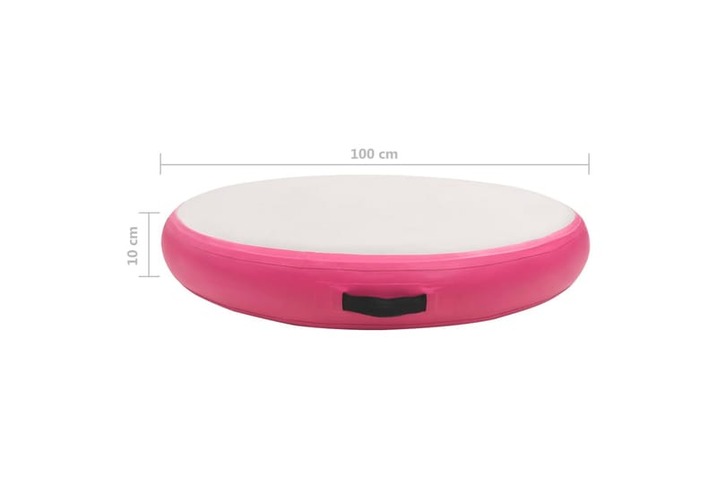 Oppblåsbar gymnastikkmatte med pumpe 100x100x10 cm PVC rosa - Sport & fritid - Hjemmetrening - Treningsutstyr - Treningsgulv & puslematte