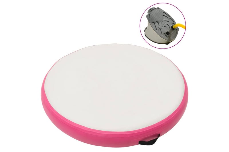 Oppblåsbar gymnastikkmatte med pumpe 100x100x10 cm PVC rosa - Sport & fritid - Hjemmetrening - Treningsutstyr - Treningsgulv & puslematte