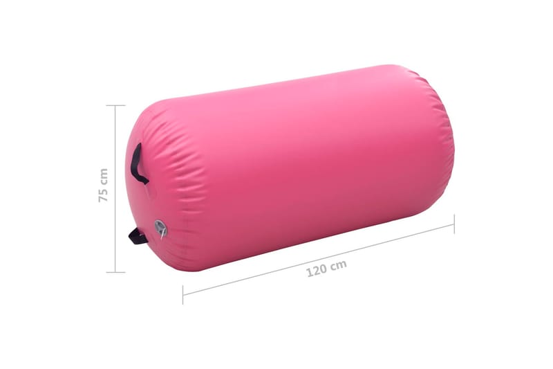 Oppblåsbar gymnastikkrull med pumpe 120x75 cm PVC rosa - Sport & fritid - Hjemmetrening - Treningsutstyr - Treningsgulv & puslematte