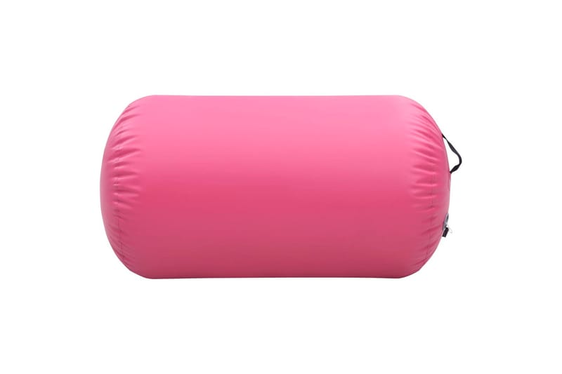 Oppblåsbar gymnastikkrull med pumpe 100x60 cm PVC rosa - Treningsgulv & puslematte
