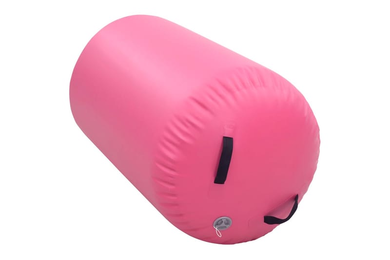 Oppblåsbar gymnastikkrull med pumpe 100x60 cm PVC rosa - Treningsgulv & puslematte