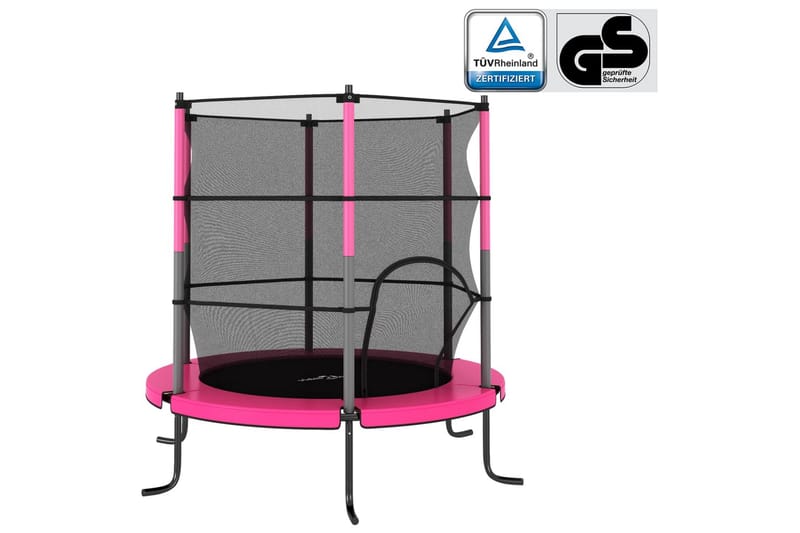 Trampoline med sikkerhetsnett 140x160 cm rosa - Trampoliner