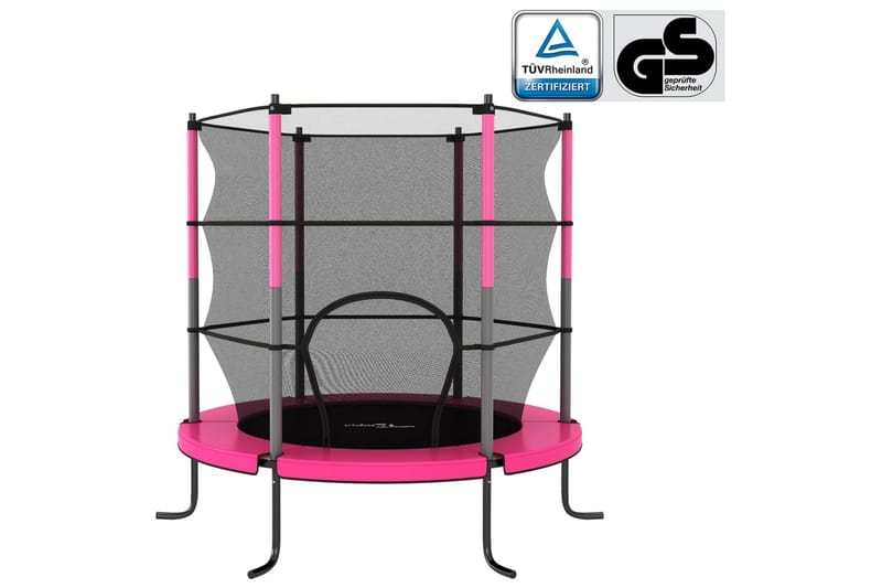 Trampoline med sikkerhetsnett 140x160 cm rosa - Trampoliner